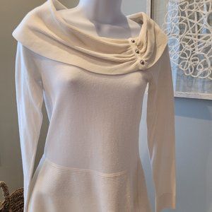 White House Black Market cowled and curved hem sweater